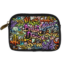 Graffiti Word Seamless Pattern Digital Camera Leather Case by Amaryn4rt