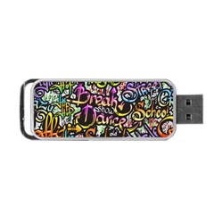 Graffiti Word Seamless Pattern Portable Usb Flash (two Sides) by Amaryn4rt