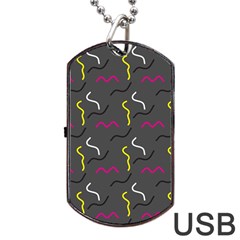 Gray Pattern Dog Tag Usb Flash (two Sides) by Saptagram