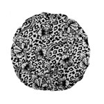 Vector-eclectic-fabric-seamless-pattern-animal-background-with-baroque-ornament Standard 15  Premium Round Cushions Back