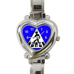 Cross Crossing Crosswalk Line Walk Heart Italian Charm Watch by HermanTelo