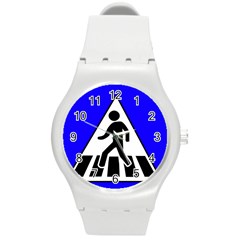 Cross Crossing Crosswalk Line Walk Round Plastic Sport Watch (m) by HermanTelo