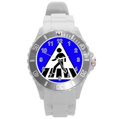 Cross Crossing Crosswalk Line Walk Round Plastic Sport Watch (l) by HermanTelo