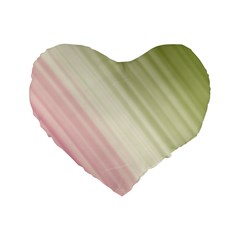 Pink Green Standard 16  Premium Flano Heart Shape Cushions by Sparkle
