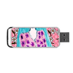 Blue Haired Girl Wall Portable Usb Flash (two Sides) by snowwhitegirl