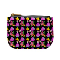 Girl With Hood Cape Heart Lemon Pattern Black Mini Coin Purse by snowwhitegirl
