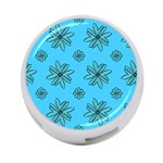 Blue repeat pattern 4-Port USB Hub (Two Sides) Back