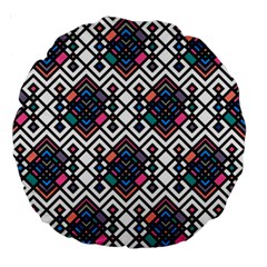 Boho Geometric Large 18  Premium Round Cushions by tmsartbazaar
