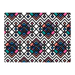 Boho Geometric Double Sided Flano Blanket (mini)  by tmsartbazaar