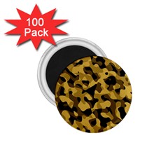 Black Yellow Brown Camouflage Pattern 1 75  Magnets (100 Pack)  by SpinnyChairDesigns