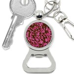 Pink and Brown Camouflage Bottle Opener Key Chain Front