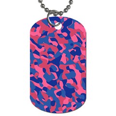 Blue And Pink Camouflage Pattern Dog Tag (one Side) by SpinnyChairDesigns