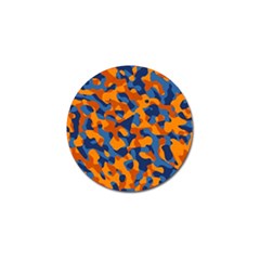 Blue And Orange Camouflage Pattern Golf Ball Marker (4 Pack) by SpinnyChairDesigns