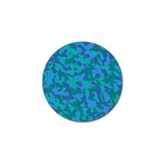 Blue Turquoise Teal Camouflage Pattern Golf Ball Marker (4 Pack) by SpinnyChairDesigns