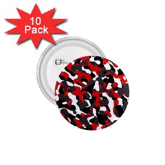 Black Red White Camouflage Pattern 1 75  Buttons (10 Pack) by SpinnyChairDesigns