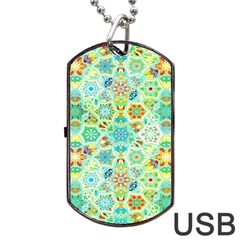 Bright Mosaic Dog Tag Usb Flash (two Sides) by ibelieveimages
