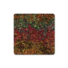 Stylish Fall Colors Camouflage Square Magnet by SpinnyChairDesigns