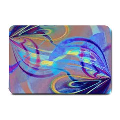 Infinity Painting Blue Small Doormat  by DinkovaArt
