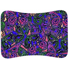 Purple Abstract Butterfly Pattern Velour Seat Head Rest Cushion by SpinnyChairDesigns