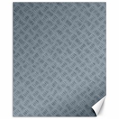 Grey Diamond Plate Metal Texture Canvas 11  X 14  by SpinnyChairDesigns