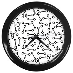 Abstract Black And White Minimalist Wall Clock (black) by SpinnyChairDesigns