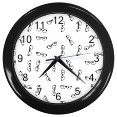 Geek Glasses With Eyes Wall Clock (black) by SpinnyChairDesigns