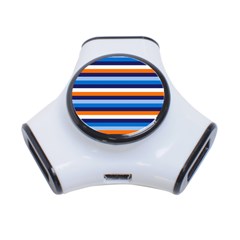 Ocean Blue Stripes 3-port Usb Hub by tmsartbazaar