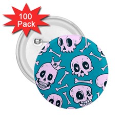 Skull 2 25  Buttons (100 Pack)  by Sobalvarro