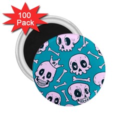 Skull 2 25  Magnets (100 Pack)  by Sobalvarro