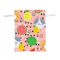 Cats And Fruits  Lightweight Drawstring Pouch (s) by Sobalvarro