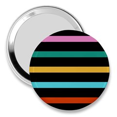 Colorful Mime Black Stripes 3  Handbag Mirrors by tmsartbazaar