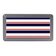 Red With Blue Stripes Memory Card Reader (mini) by tmsartbazaar