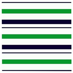 Green With Blue Stripes Wooden Puzzle Square by tmsartbazaar