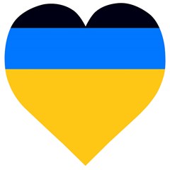 Bright Yellow With Blue Wooden Puzzle Heart by tmsartbazaar