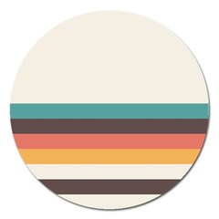 Classic Retro Stripes Magnet 5  (round) by tmsartbazaar