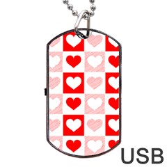 Hearts  Dog Tag Usb Flash (two Sides) by Sobalvarro