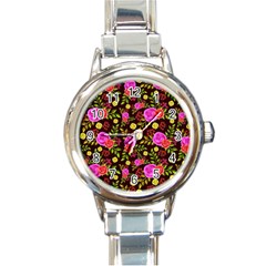 Background Rose Wallpaper Round Italian Charm Watch by HermanTelo
