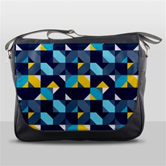 Geometric Hypnotic Shapes Messenger Bag by tmsartbazaar