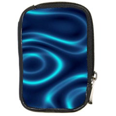 Blue Wavy Compact Camera Leather Case by Sabelacarlos
