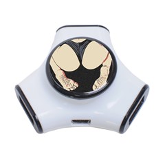 Sporty Booty Perfection, Fit Girl Fitness Illustration, Sports Theme 3-port Usb Hub by Casemiro