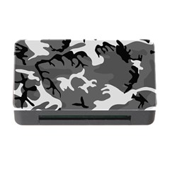 Army Winter Camo, Camouflage Pattern, Grey, Black Memory Card Reader With Cf by Casemiro