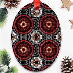 Tribal Aztec Mandala Art Oval Ornament (two Sides) by tmsartbazaar