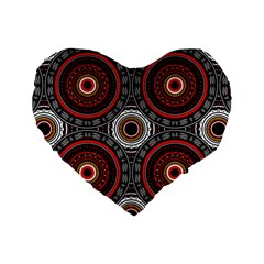 Tribal Aztec Mandala Art Standard 16  Premium Flano Heart Shape Cushions by tmsartbazaar