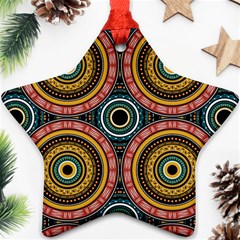 Aztec Multicolor Mandala Star Ornament (two Sides) by tmsartbazaar