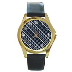 Anchors  Round Gold Metal Watch by Sobalvarro