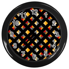 Geometric Diamond Tile Wall Clock (black) by tmsartbazaar