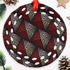 Abstract Zigzag Motif Round Filigree Ornament (two Sides) by tmsartbazaar