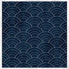 Blue Sashiko Pattern Canvas 16  X 16  by goljakoff
