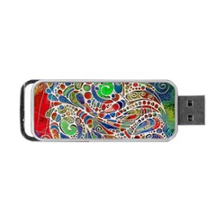 Pop Art - Spirals World 1 Portable Usb Flash (one Side) by EDDArt