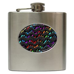 Rainbowwaves Hip Flask (6 Oz) by Sparkle